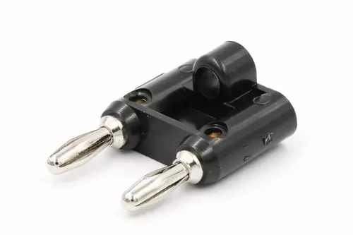 Two Pomona MDP Stackable Double Banana Plugs  2 Count Color Black 